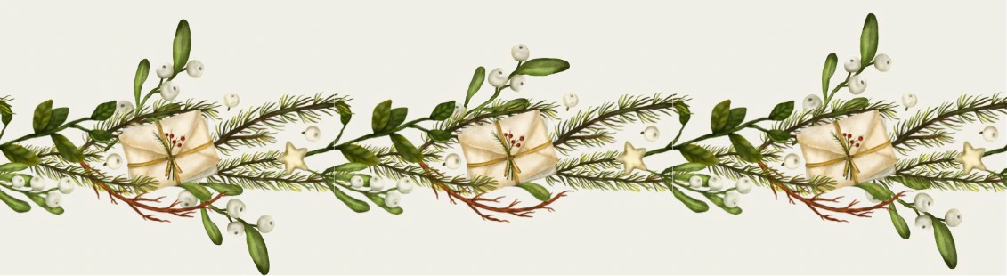 Christmas foliage and wrapped gifts